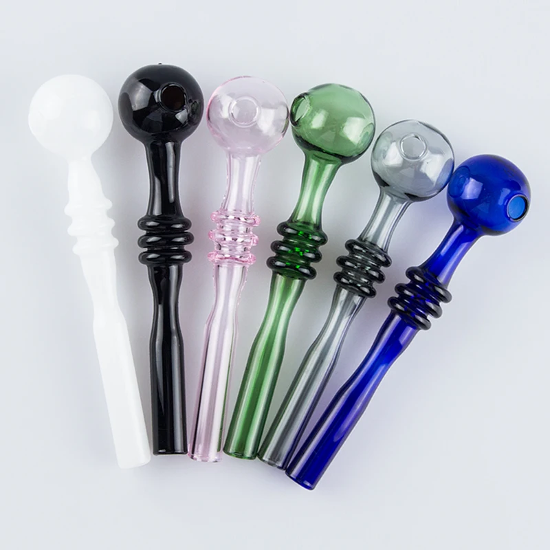 

5.3 Inch Draagbare Glas Stro Black Spiral Pipe Fitting Hookah Tool