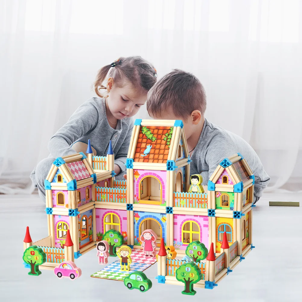 

Puzzle Baby Early Educational Toy Funny Building Blocks Tasteless DIY Toys Collection House Model for Children