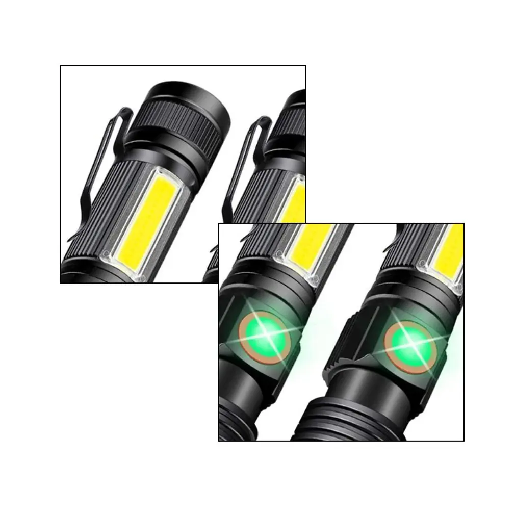 

2021 New Lamp Beads Charging Side Light Long Shot T6 Outdoor Aluminum Alloy Tail Magnet Waterproof Zoomable Flashlight