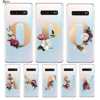 letter alphabet flowers z silicone cover for samsung galaxy s21 s20 fe ultra s10 s10e lite s9 s8 s7 edge plus phone case
