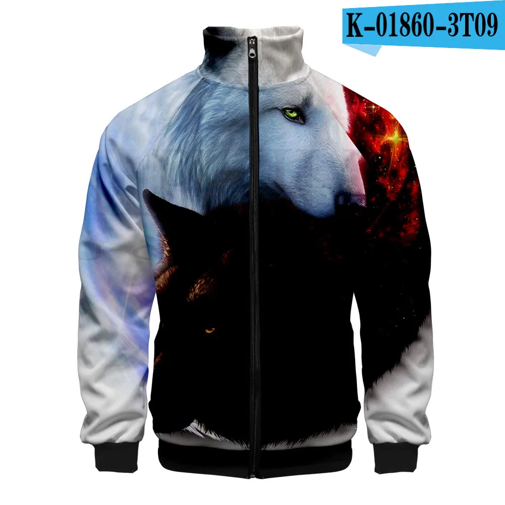 

Personality Men/Boys Tiger 3D print Zipper Jackets Hip hop Hoodies Fashion Autumn Spring Clothes Beast Wolf Sweatshirt