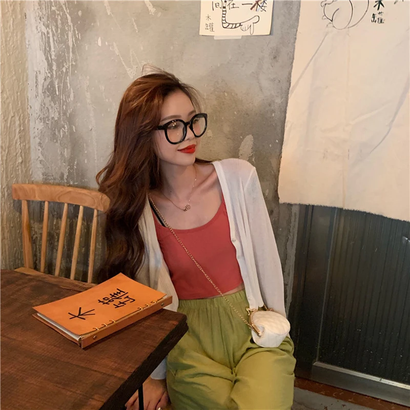 iClosam Women Knitted Buttons Cropped Cardigan Sweater Vintage Purple V Neck Short Knitwear Female Casual Long sleeve Jumper Top |