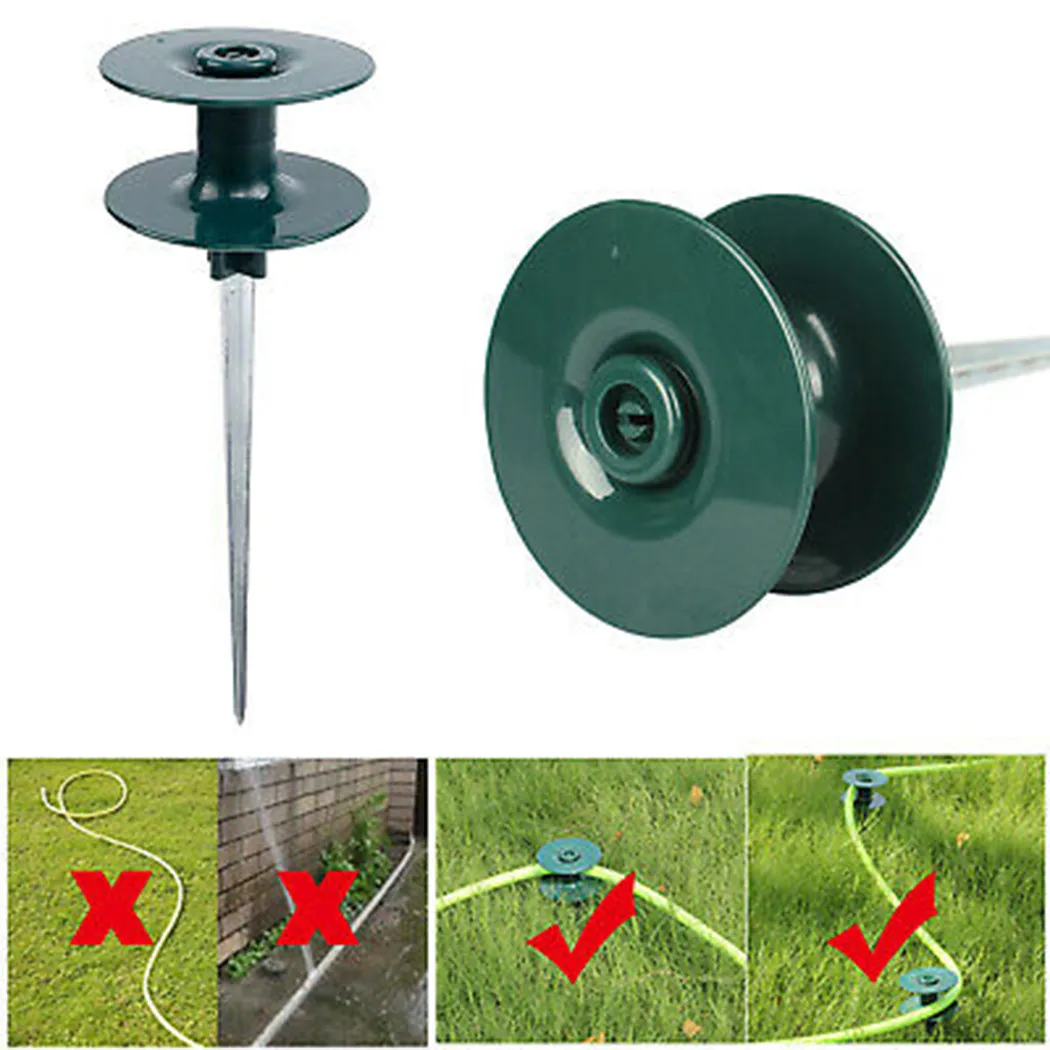 

Garden Hose Roller Wheel Guide Green Wheel Steel Spike Heavy Duty Zinc Metal Hose Guide