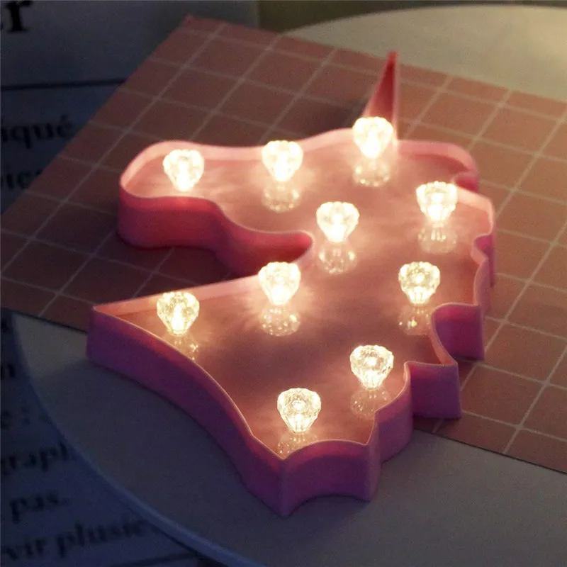 Розовый 3D единорог светодиодный ночник Unicornio вечерние настольные лампы настольный ночник Luminaria детские игрушки на день рождения Рождественский подарок декор