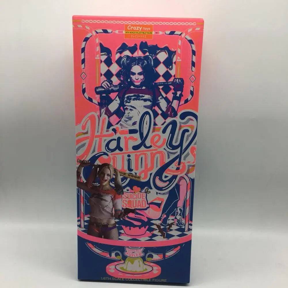 with box Большая кукла сексуальная отряд самоубийц Харли Квинн ПВХ фигурка одежда может быть раздеваться игрушки Коллекционная модель 30 см - Цвет: with box