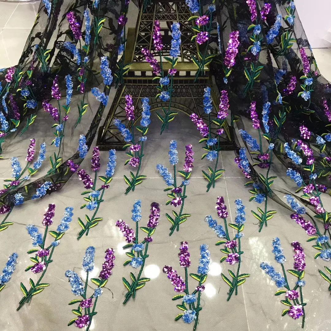 

Nigeria wedding lace fabric 2020 high quality African lace fabric sequin party embroidery tulle lace J4025