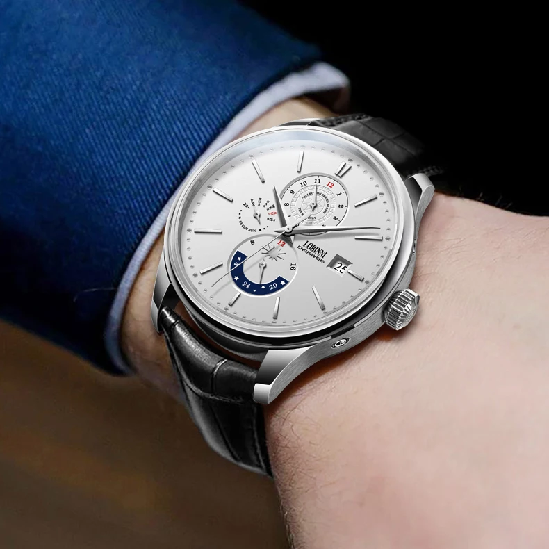 Часы наручные LOBINNI Мужские автоматические роскошные механические швейцарские с