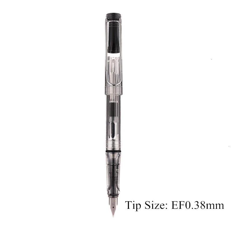 Transparent-EF0.38mm 0,38/0,5 мм Высококачественная цветная пластиковая перьевая ручка, чернильные ручки для каллиграфии, Подарочные офисные канцелярские принадлежности 03930 - Цвет: Transparent-EF0.38mm