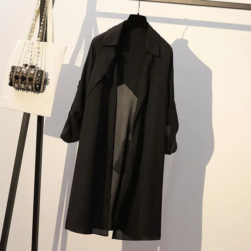 Женский Длинный тренчкот размера плюс 3XL модель сезона весна осень 2020 года