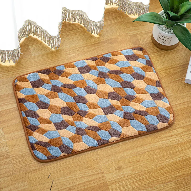 

Anti-Slip Entrtance Mat Door Kitchen Carpet Floor Foot Toilet Mat Coral Fleece House Washable Outdoor Rug For Hallway Covering