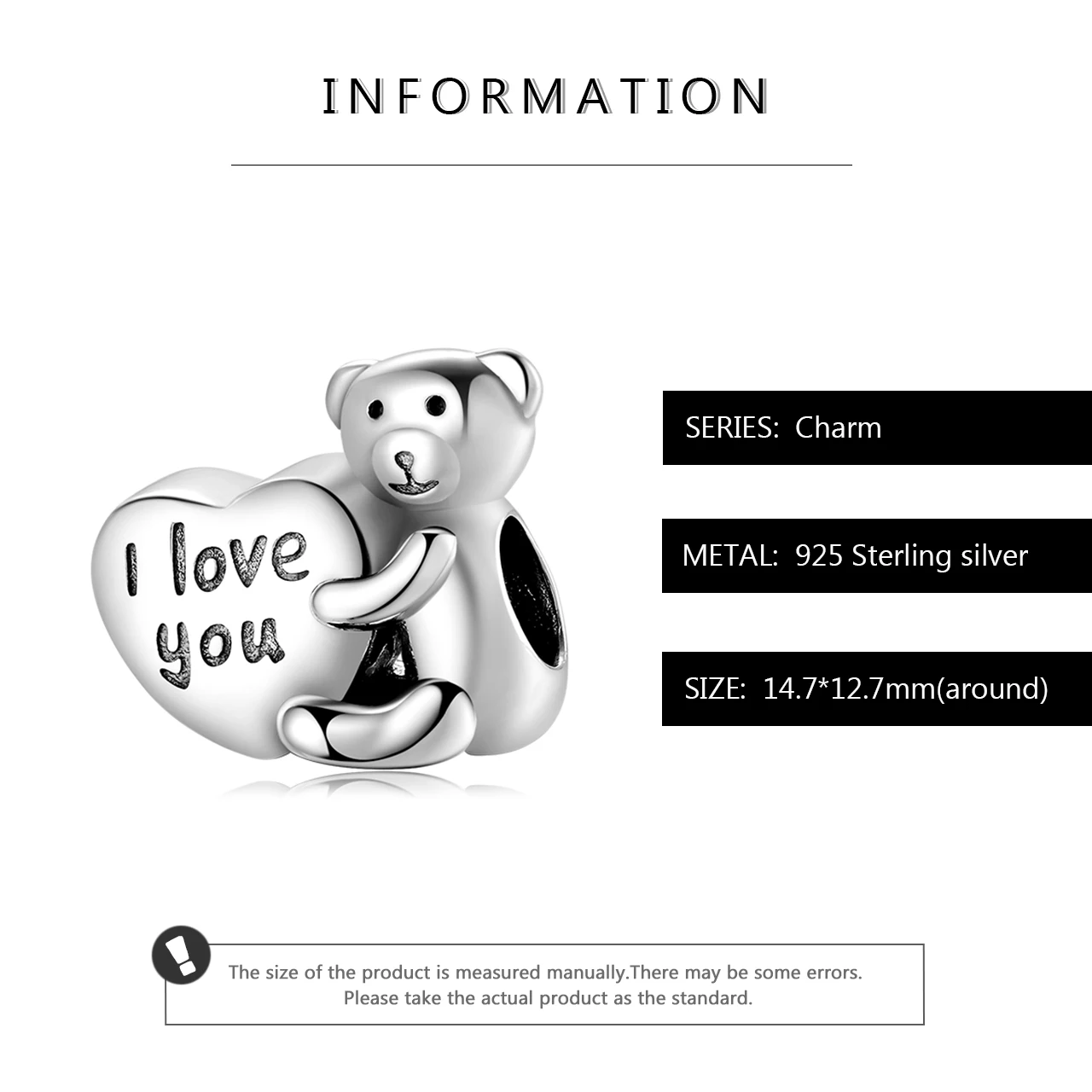 Горячая 925 пробы, серебряный медвежонок, выражающий I love you, бисер, подходит для DIY, очаровательный браслет Пандора, оригинальные женские ювелирные изделия, подарок