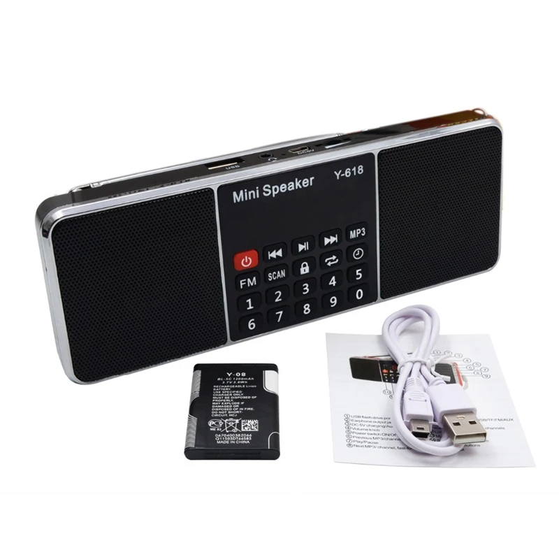 

Multifunction Digital Fm Radio Media Speaker Mp3 Music Player Support Tf Card Usb Drive With Led Screen Display And Timer Functi