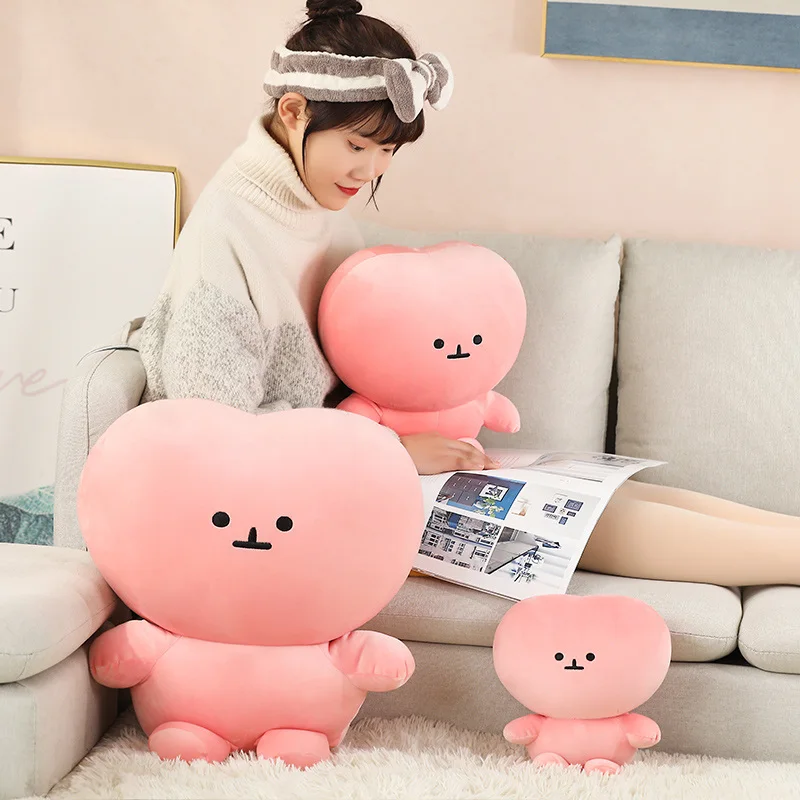 

Korea TV Program PInk Heart Cuddly Toy Stuffed Pink Heart Valentine's Day Present For Girlfriend Confession Gift For Her