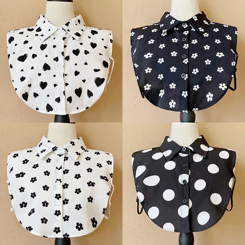 

Женская шифоновая белая фоторегулируемая блузка для свитера, декоративный воротник, Женское Ожерелье для рубашки, аксессуары с имитацией л...