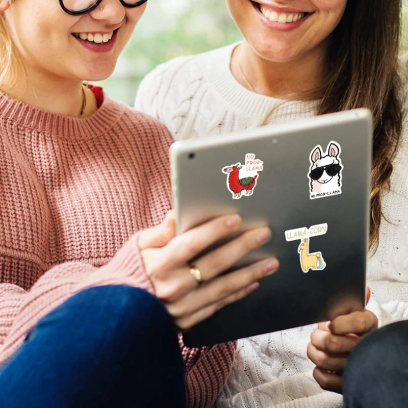 

10/30/50 PCS Cute Alpaca Graffiti Laptop Phone Case Skateboard Water Cup Guitar Luggage Waterproof Sticker Decoration Wholesale