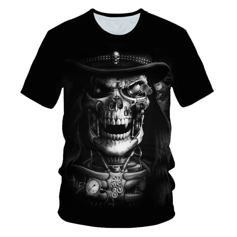 

Men's 3D skull print T-shirt, beauty T-shirt, punk, 3D, fashion, print, hippie, new 2021