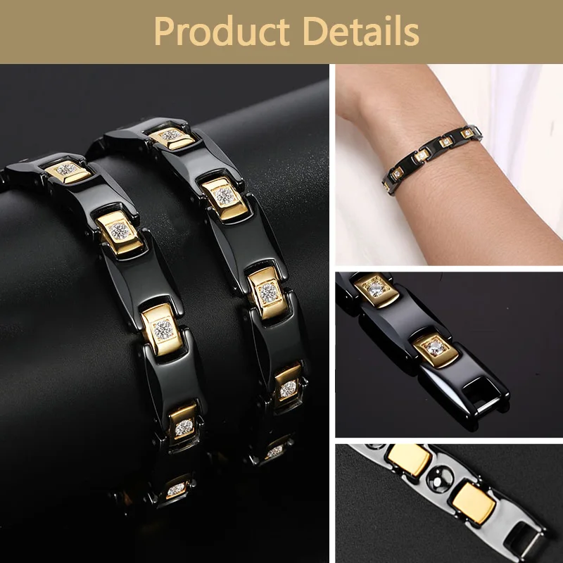 Антистатическая Магнитная цепочка для мужчин керамический браслет унисекс с