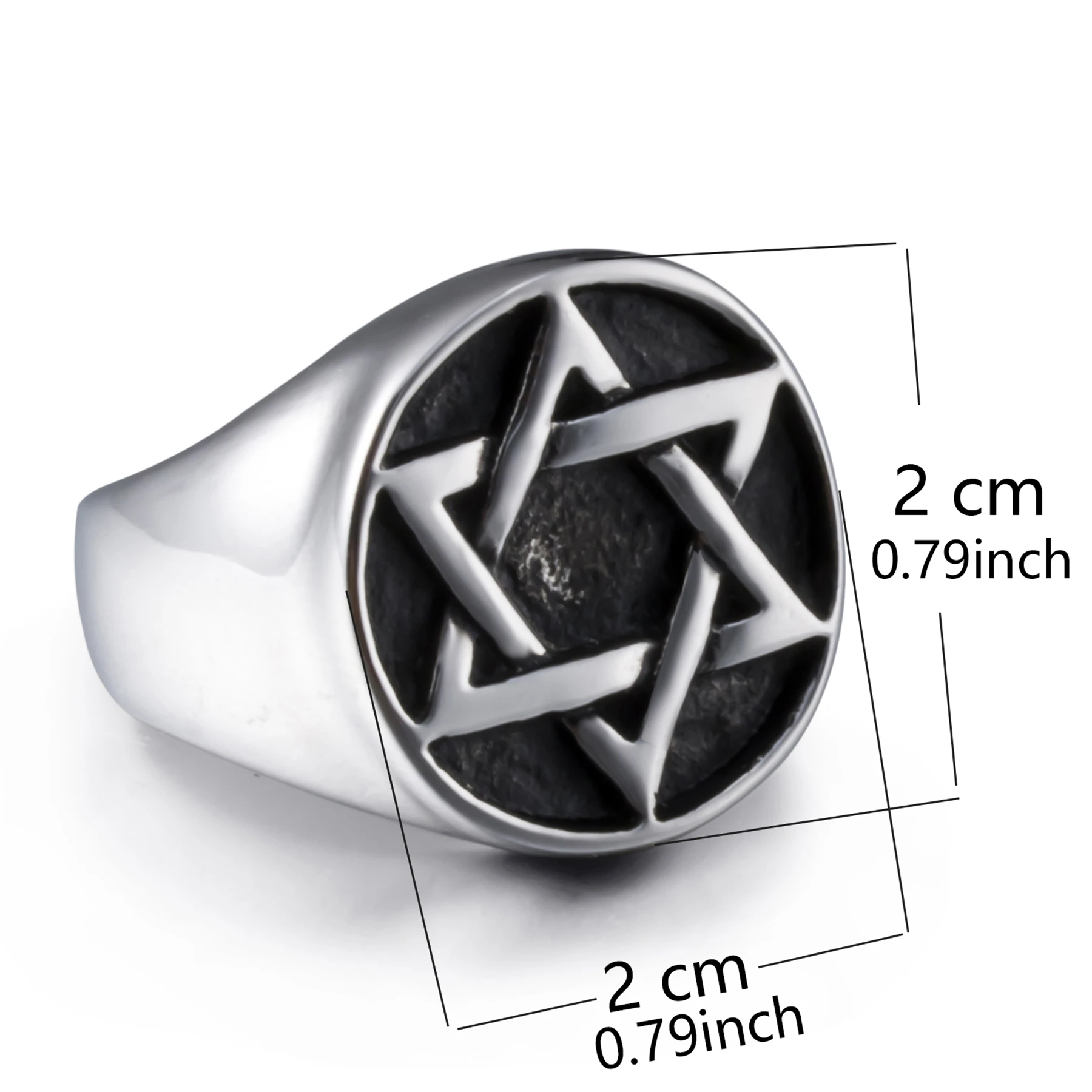 Мужская Магическая гексаграмма Звезда Давида серебряные черные бриллианты