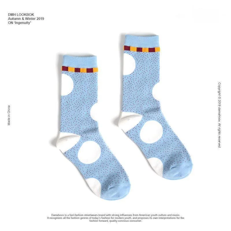 

Trendy Minimalist Wave Ins Couple Socks Men's Socks Pure Cotton Mid-barrel Socks Women's Autumn Winter New Fashion Socks Cute
