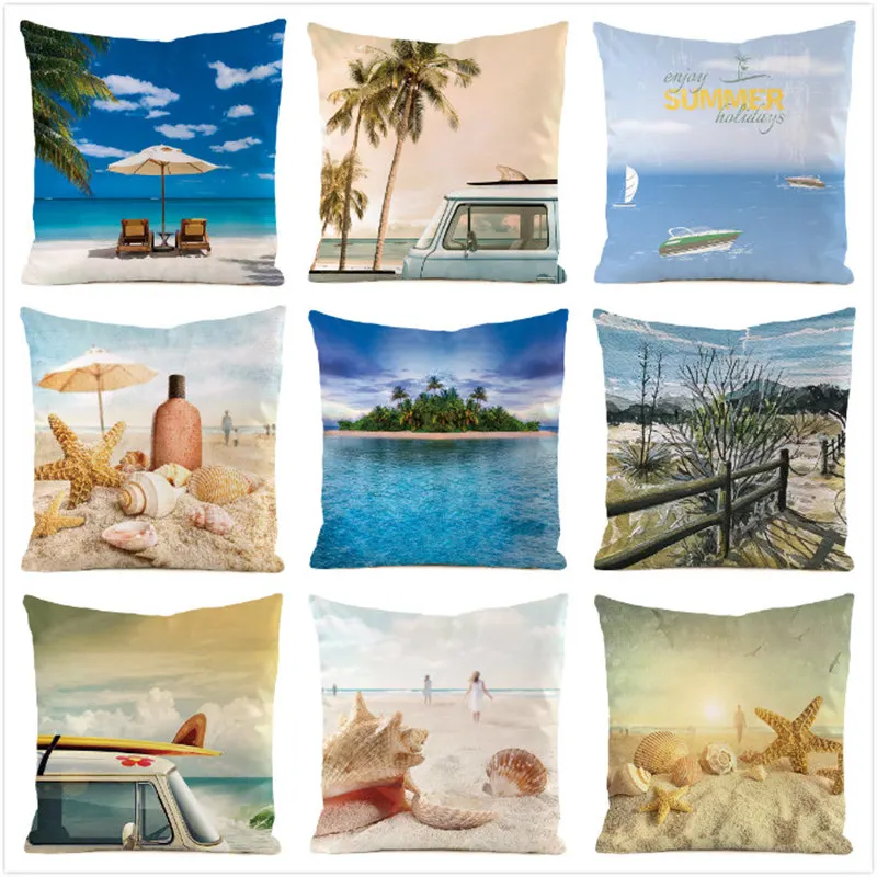 

45 см * 45 см ** пляж ** наволочки из искусственной шелковой ткани для диванной подушки наволочка для дома декоративные подушки Чехол для подушки
