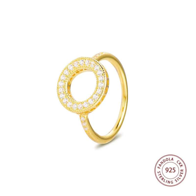 

Аутентичные 925 стерлингового серебра блеск прозрачный Круглый фианит кольцо Обручальные кольца для женщин anillos mujer Бесплатная доставка