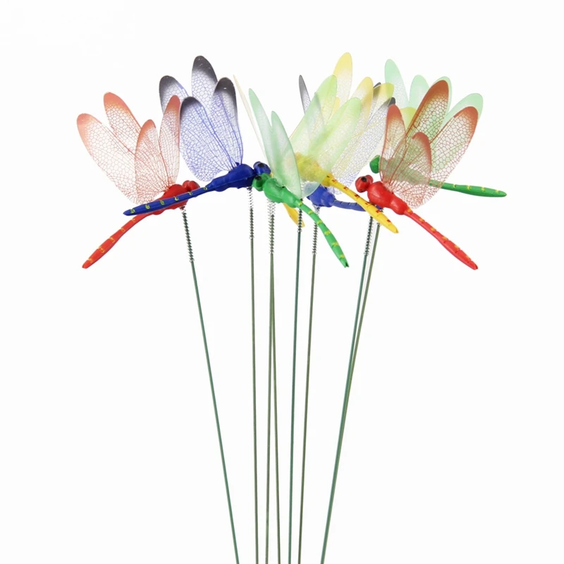 

50Pcs/Set Artificial Dragonfly Butterflies Garden Decoration Outdoor Stakes Yard Plant Lawn Decor Stick