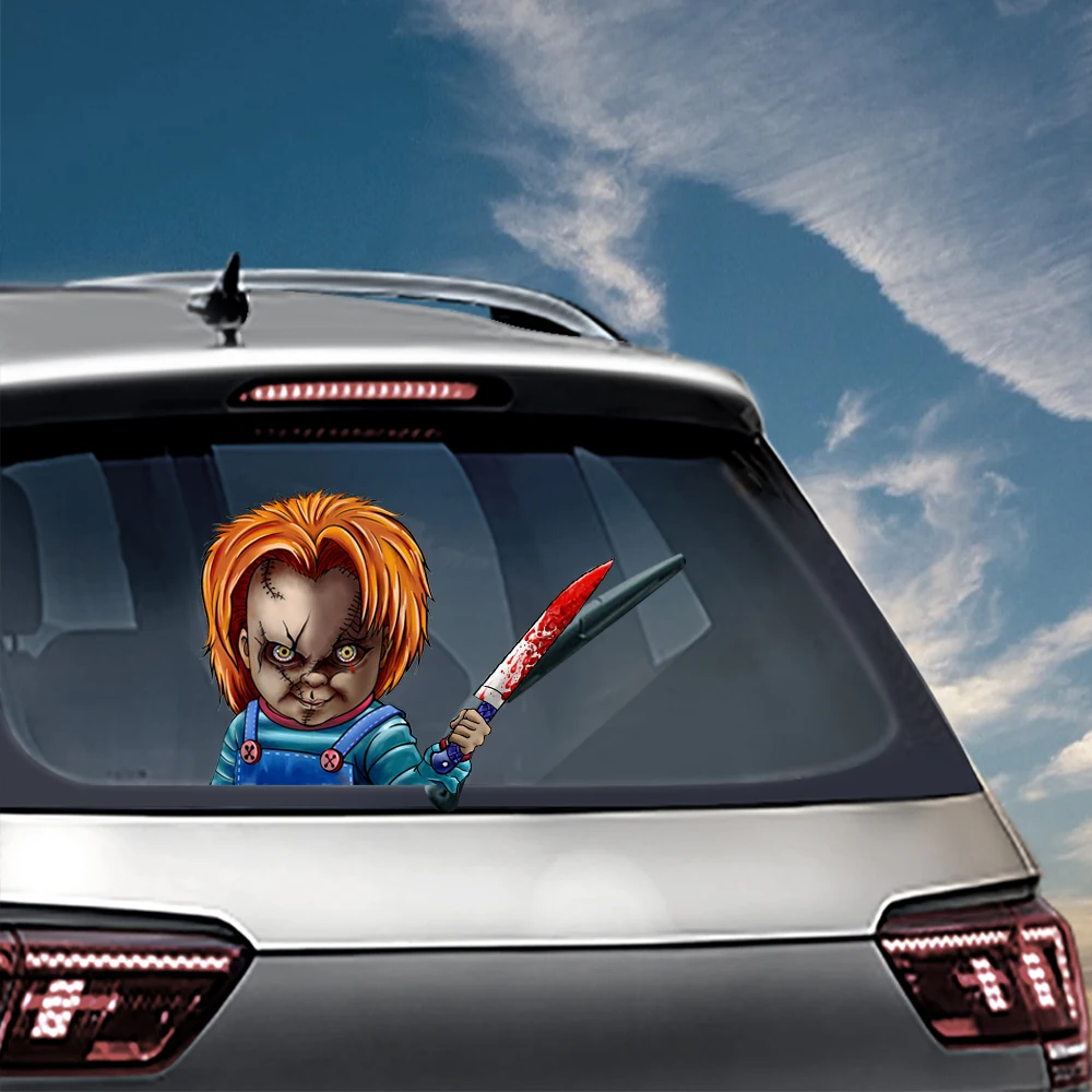 Ужасные съемные Висячие стеклоочистители из ПВХ 3D наклейки на заднее стекло