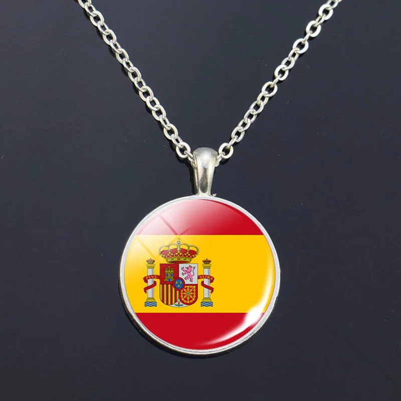 Europe National Flag Long Necklace France Italy Spain Poland Netherlands Ireland Country Glass Cabochon Jewelry | Украшения и