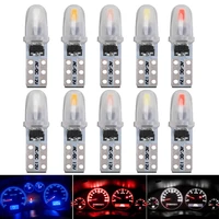 10 pcs t5 auto car dashboard lights 2 3014 smd reading instrument panel lamp no polarity led bulb white 12v dc