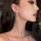 Новое поступление, модные серьги-клипсы Zeojrlly в форме водного цветка с кисточками, Длинные подвесные женские серьги, элегантные ювелирные изделия