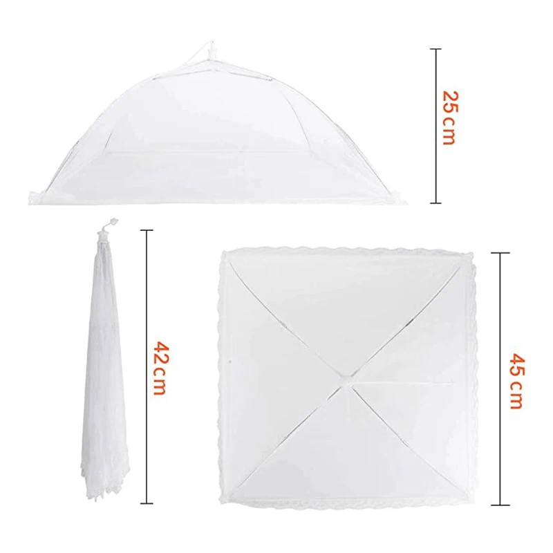 

a Set Of 4 White Food Covers Foldable Food Covers Are Perfect for Fruit Picnics