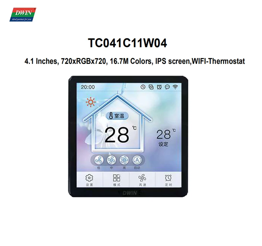 

DWIN LCD 4,1 дюймовый термостат 720*720 настенная сенсорная панель Smart Home HMI