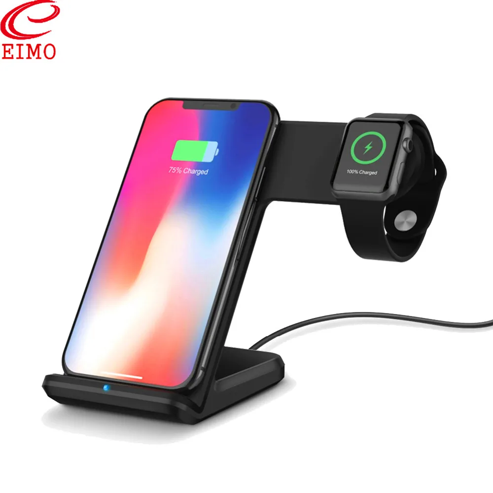 Станция EIMO для Apple Watch 4/3 подставка iPhone 8 Plus XS iWatch band 42/44/38 мм Беспроводная зарядка samsung S9 S8 аксессуары для часов