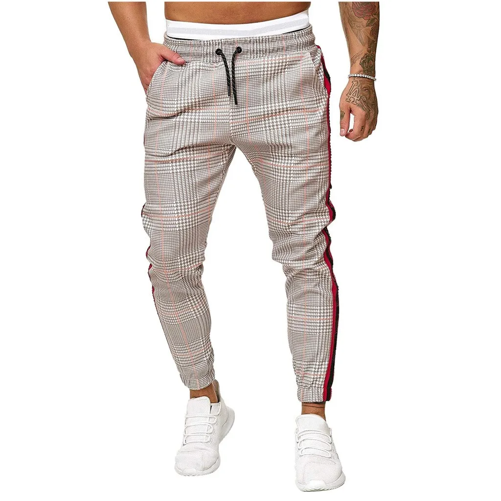 Новые мужские спортивные брюки модные полосатые строгие повседневные