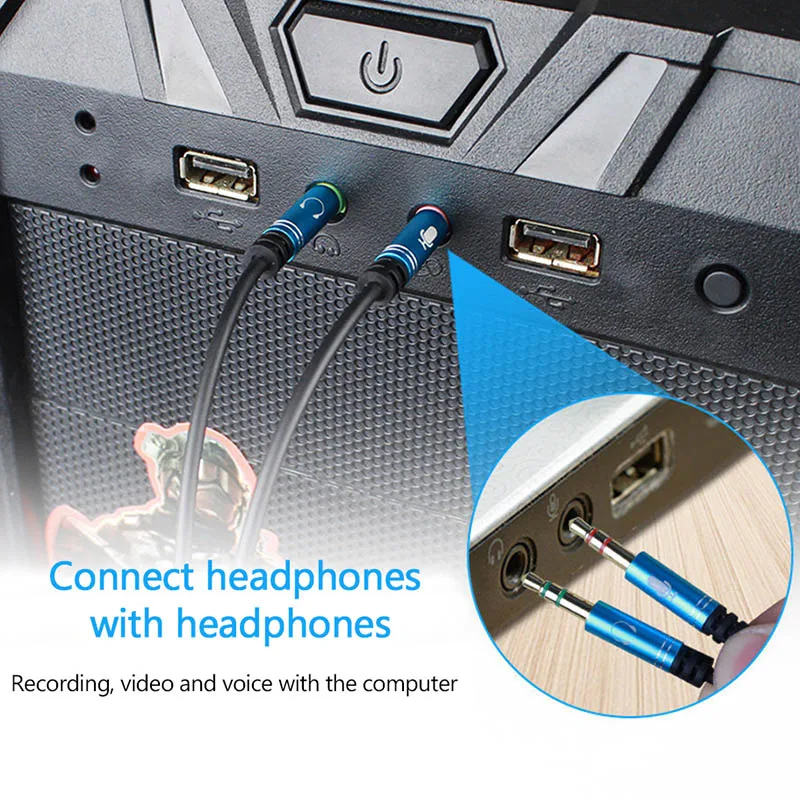 Лидер продаж разветвитель для наушников компьютера разъем 3 5 мм на 2 двойных