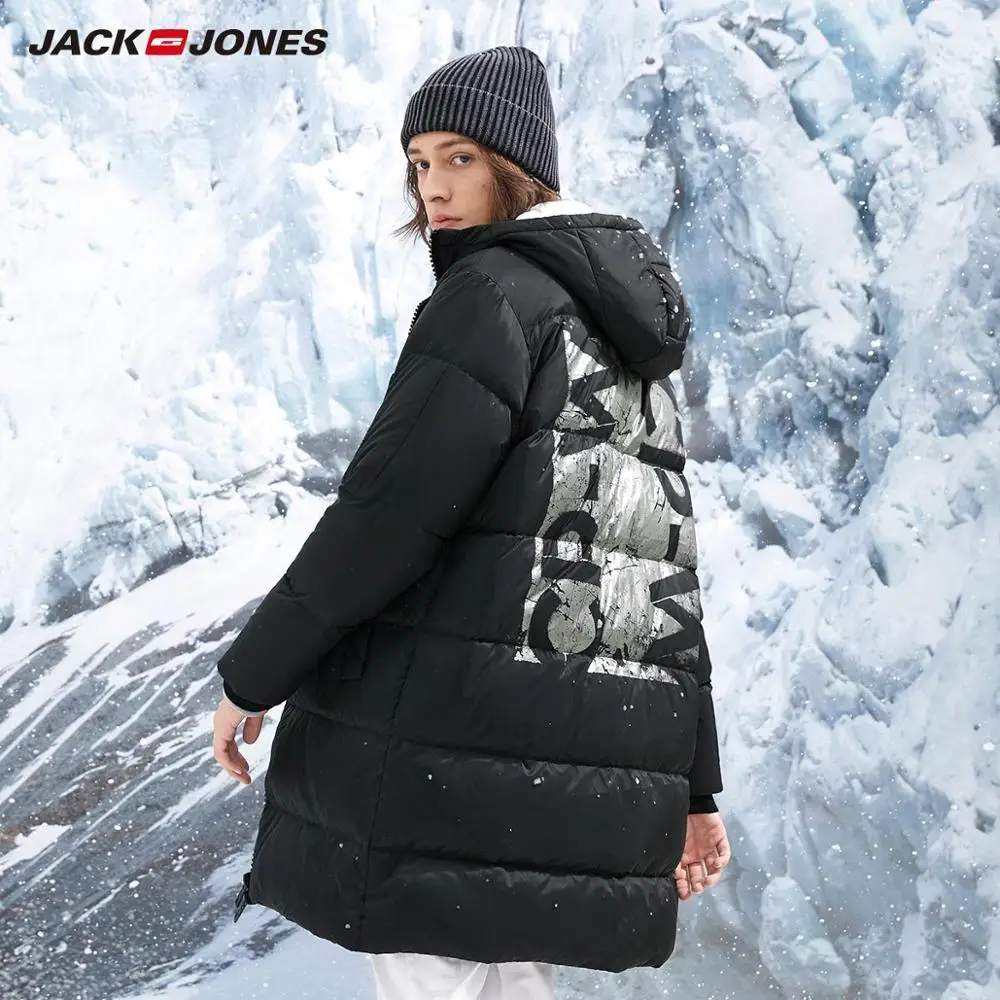JackJones мужской зимний длинный пуховик с капюшоном, парка, пальто, мужская одежда 218312537