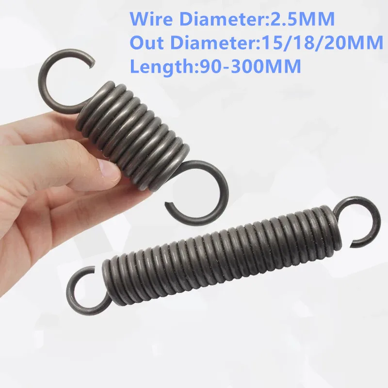 

2PCS,Tension Spring Pullback Spring Coil Extension Spring Draught Spring 2.5mm Wire Dia 15 18 20mm Outer Dia 90-300mm Length