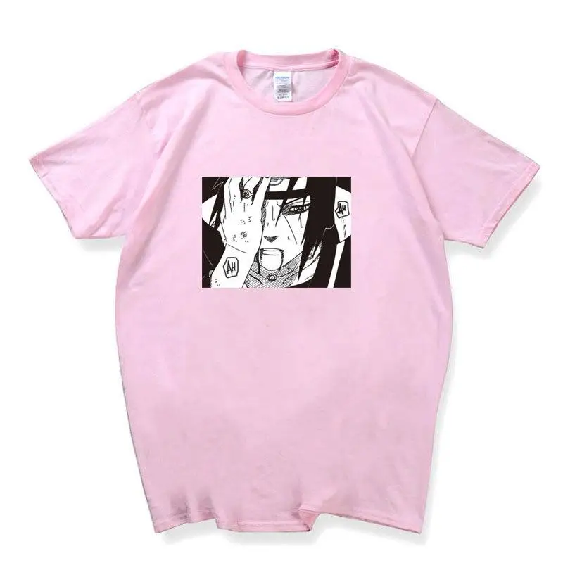 

Anime Print T Shirt Men T Shirts Summer Short Sleeve O-neck Cotton Uchiha Sasuke T-shirt Tops Streetwear Tops