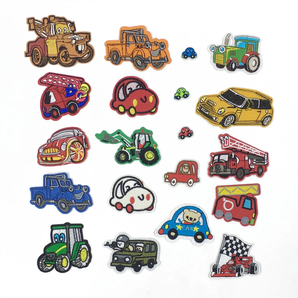Модная мультяшная Автомобильная нашивка значок термоклейкая вышивка шитье