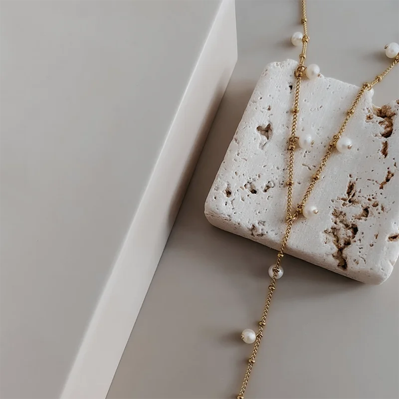 Модная свадебная бижутерия Классическая жемчужная подвеска из нержавеющей