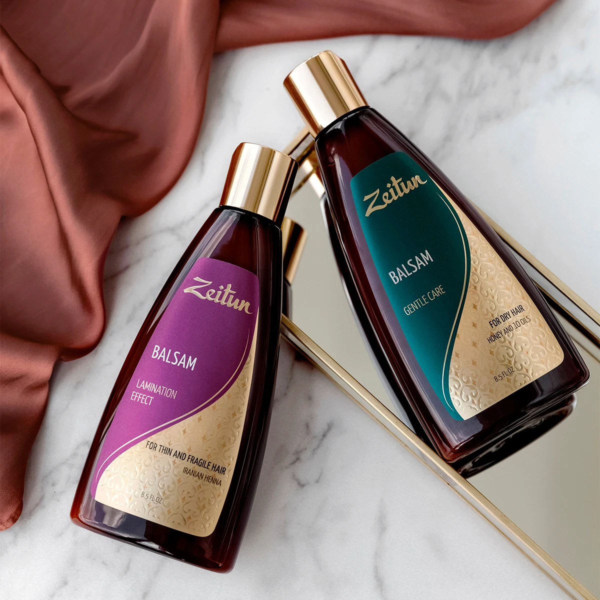 Бальзам Zeitun &quotЭффект ламинирования&quot для тонких и хрупких волос с иранской хной