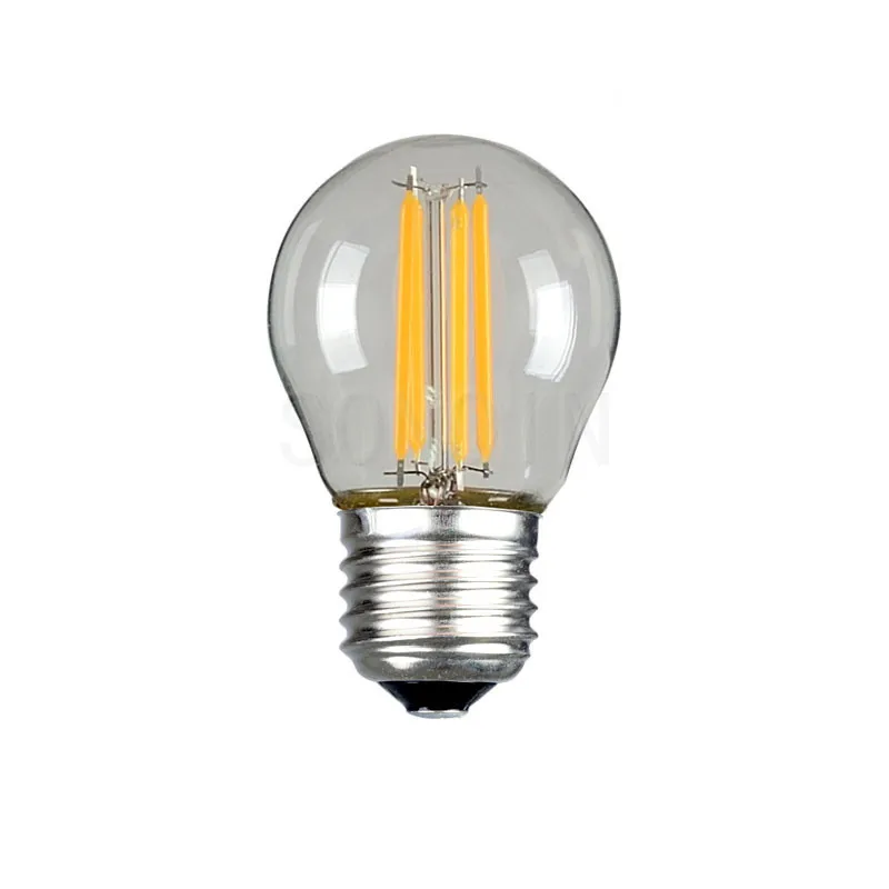 Светодиодсветильник лампа накаливания E27 стеклянная Эдисона G45