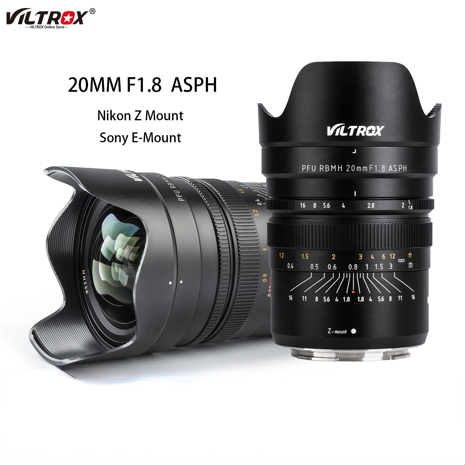 

VILTROX 20 мм f1.8 E Z Полнокадровый широкоугольный объектив с фиксированным фокусным расстоянием для Sony E Mount Nikon Z Mount беззеркальный объектив A7M3 A7S