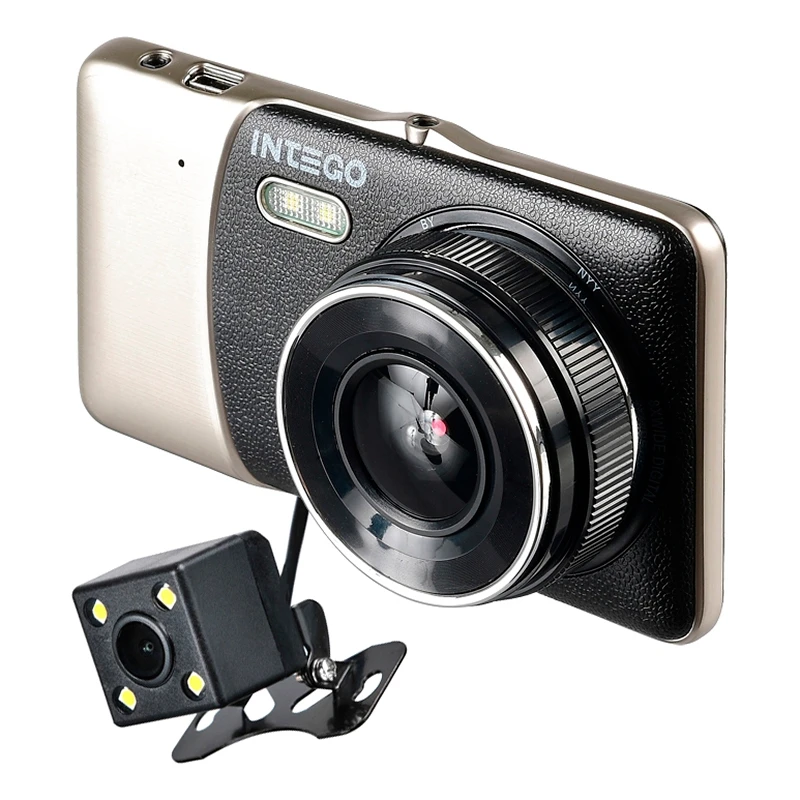 Видеорегистратор INTEGO VX 395DUAL (экран 3.5 дюйма угол обзора 120° ночная съемка динамик
