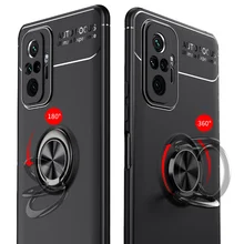 Red rice note10pro ring bracket mobile phone case is suitable for Xiaomi 11lite vehicle magnetic suction frosted TPU soft case