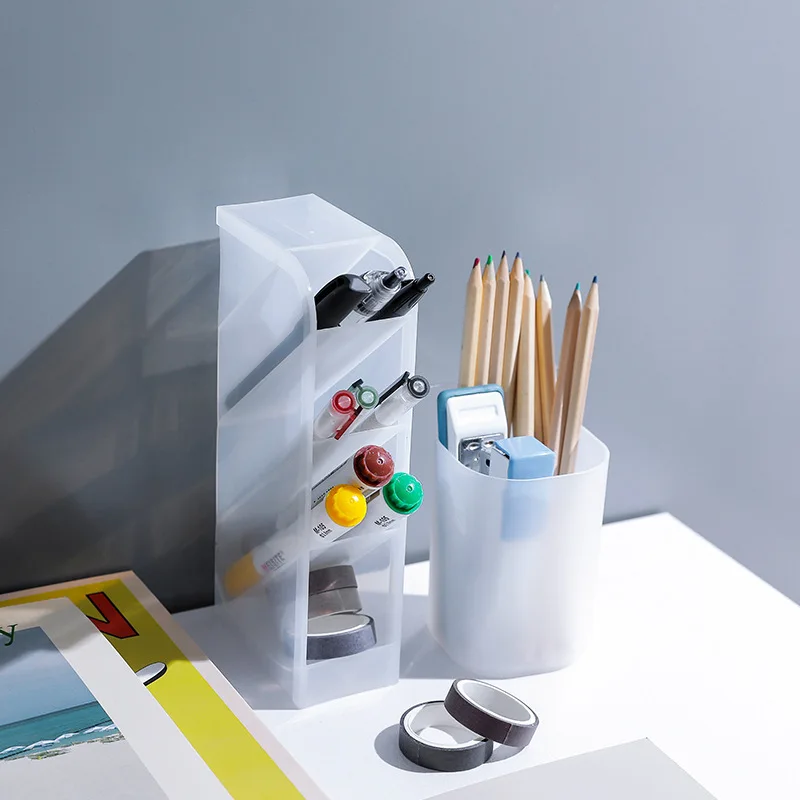 Настольная коробка прозрачная ручка контейнер матирующий лаконичный Xiecha тип