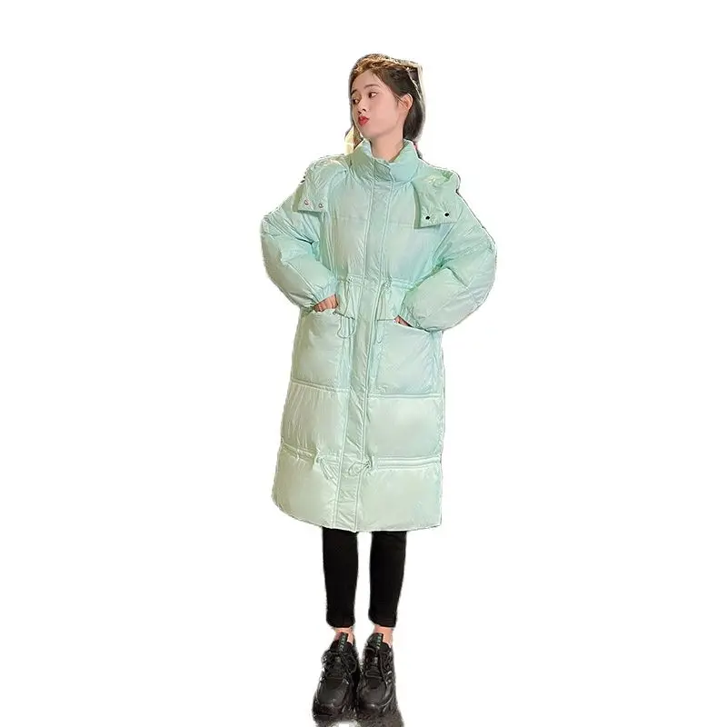 

Женское зимнее длинное ветрозащитное теплое пальто с капюшоном и большим карманом, куртка-пуховик с хлопковой подкладкой, парка, пальто