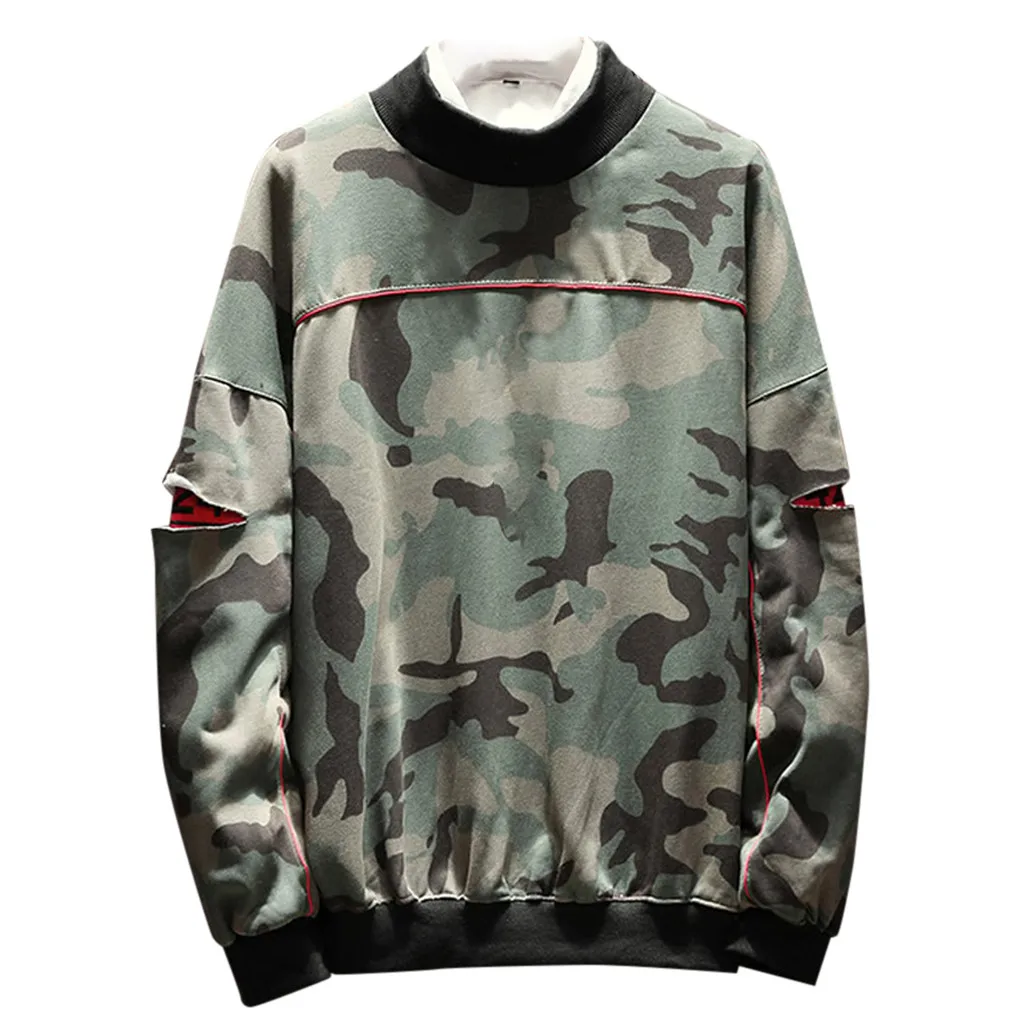 Новая мужская камуфляжная толстовка с капюшоном 2019 Осенняя белая свободная