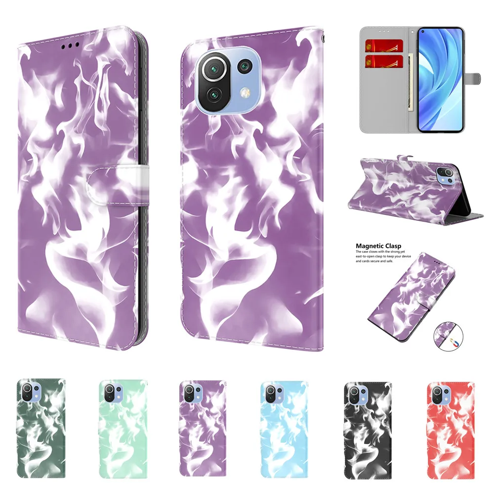 

Leather Protection Flip Case for Xiaomi Mi 11 Lite 10S Poco M3 X3 NFC Capa for Redmi 9A Note 10 Pro Max Shockproof Stand Cover