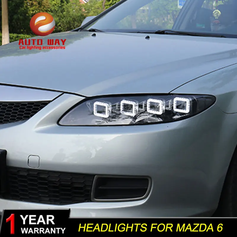 Чехол для автомобильных фар mazda 6 M6 2003 2015 светодиодный фонарь с двойным лучом